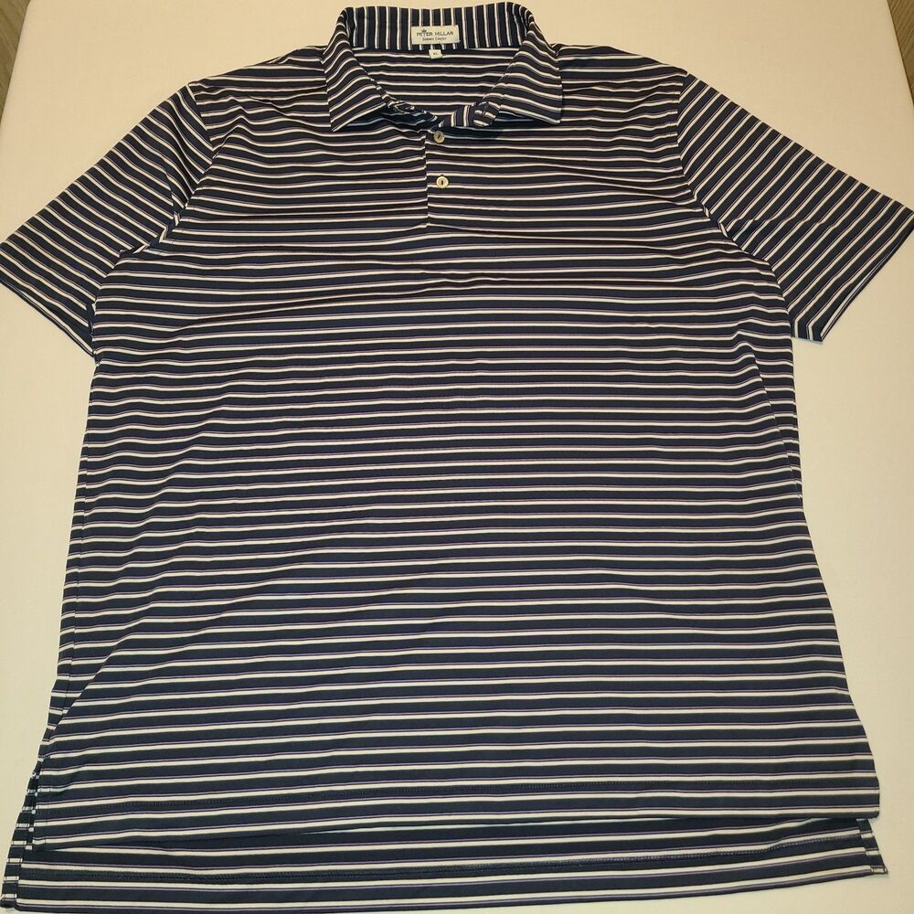 Peter Millar Golf Polo Shirt Blue Mens Size XL Sports Performance Breatjable